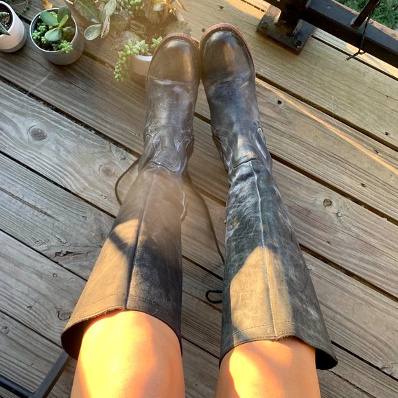 Freebird Stag Lace Up Distressed Leather Boots Size 8 - Picture 14 of 16